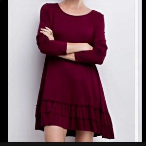 Plus-Ruffled Tunic Dress